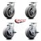 Service Caster 6 Inch Thermoplastic Rubber Swivel Caster Set with Roller Bearings 2 Brakes SCC-20S620-TPRRF-2-TLB-2 - alternate 7